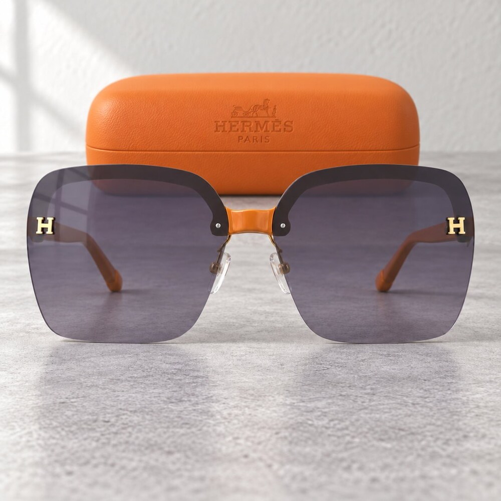 Hermes Orange H Square Sunglasses